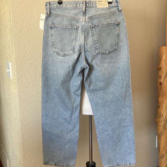 Agolde 90s Crop Mid Rise Loose Straight Blue Straight Jeans Classic Fit - Picture 7 of 11